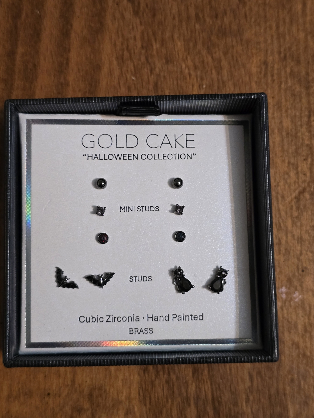 Gold Cake Halloween Black Mini & Stud Earring Set